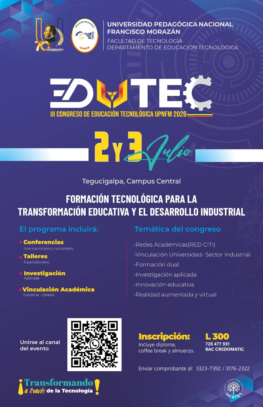 III Congreso de Educación Tecnológica UPNFM 2026: Formación tecnológica para la transformación educativa y el desarrollo industr